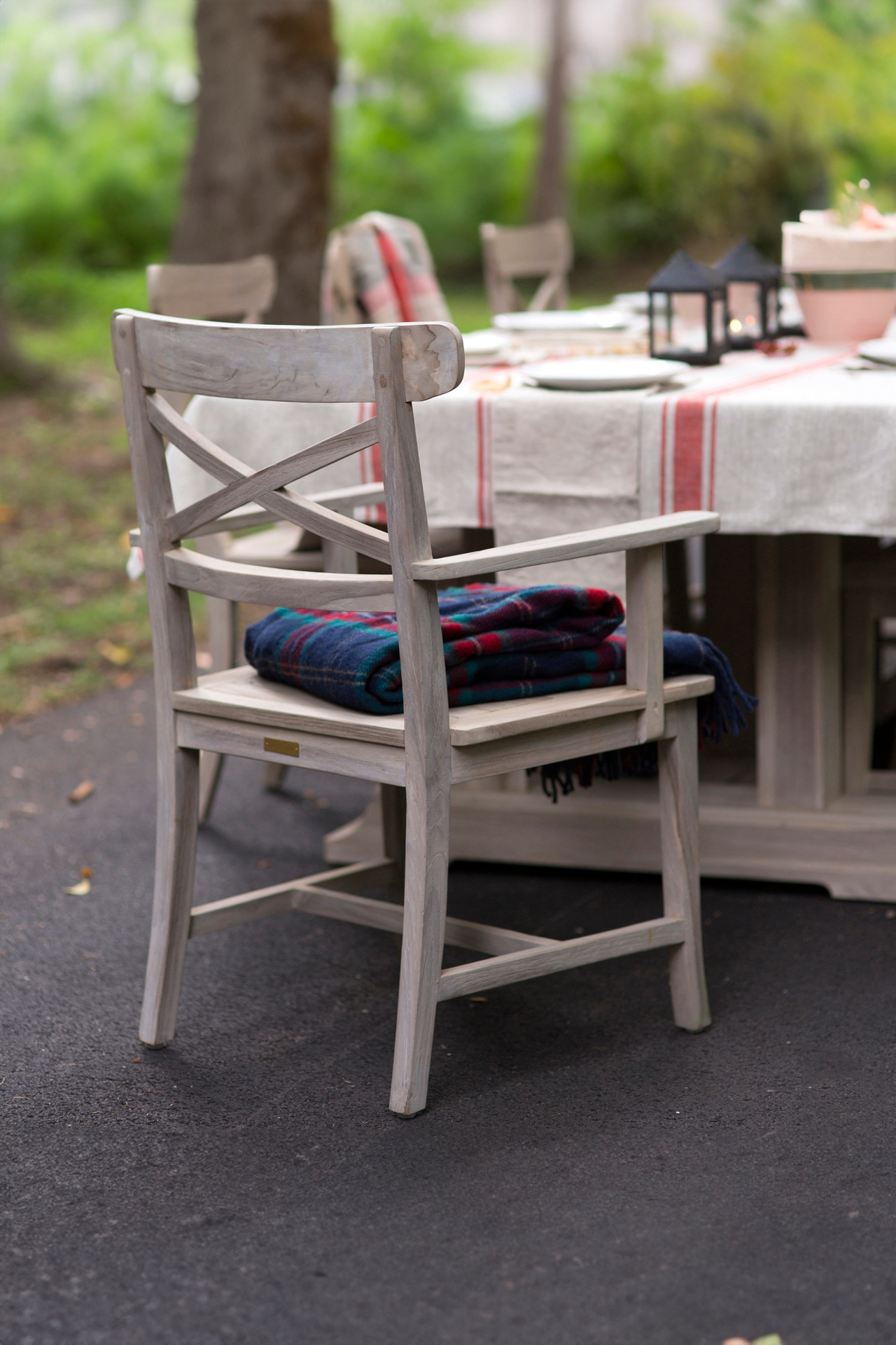 Crossback Teak Armchairs, Set of 2