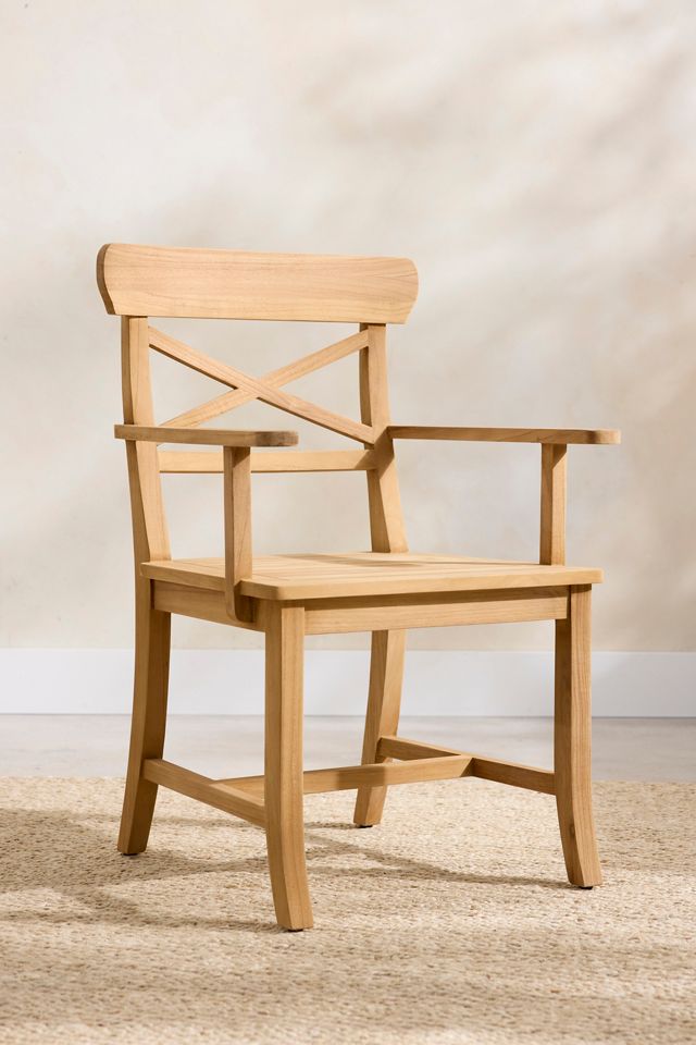Crossback Teak Armchairs, Set of 2 #1