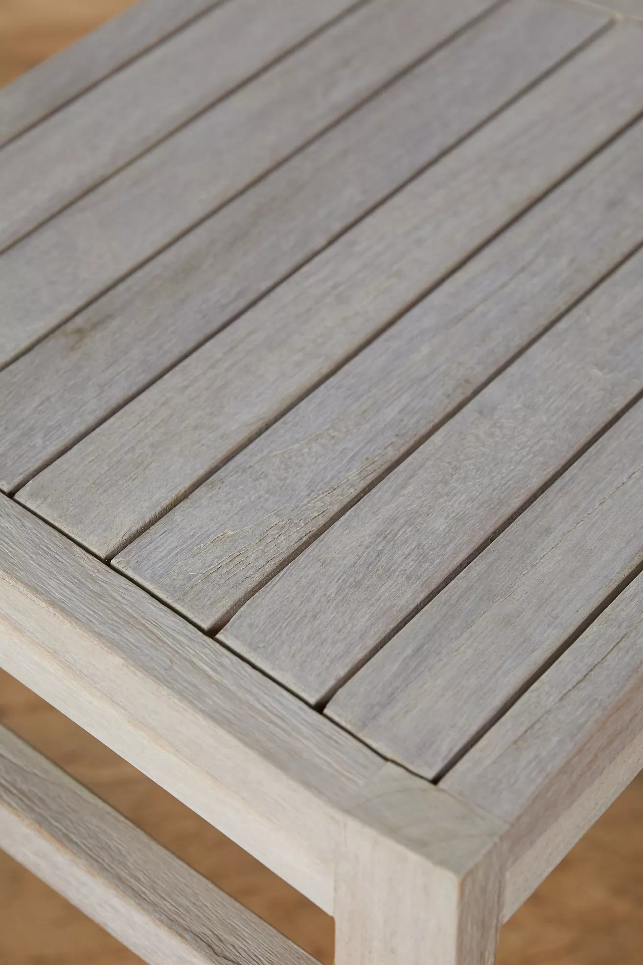 Close-up of slatted seat
