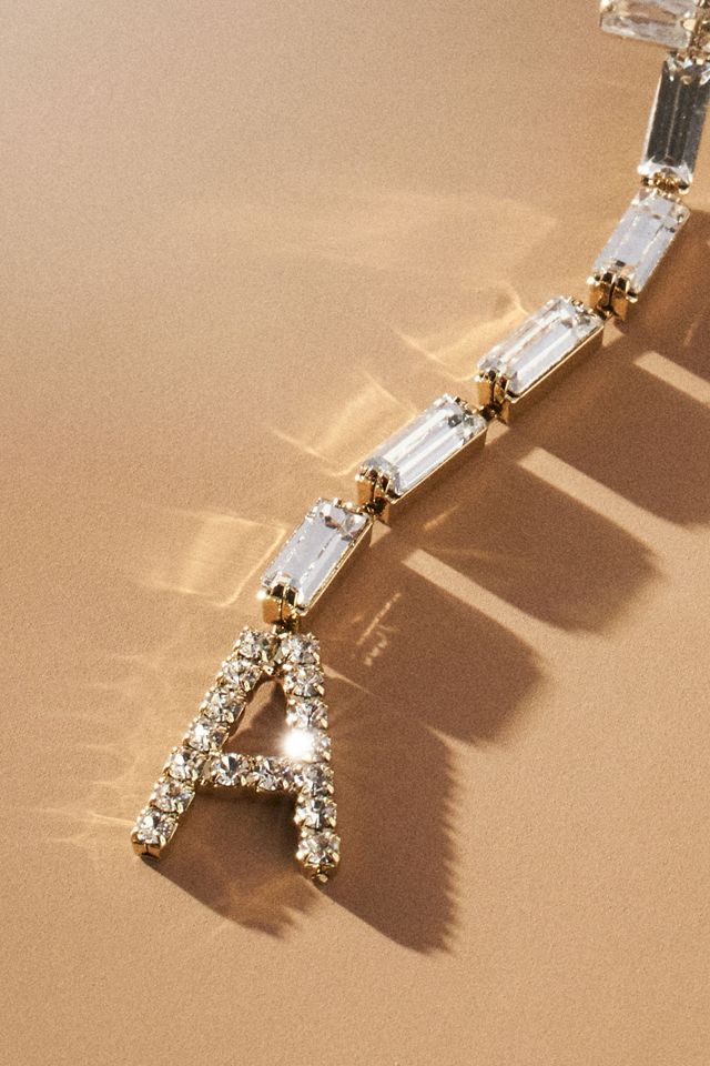 Retrofete Lara Block Crystal Letter Drop Earring #1