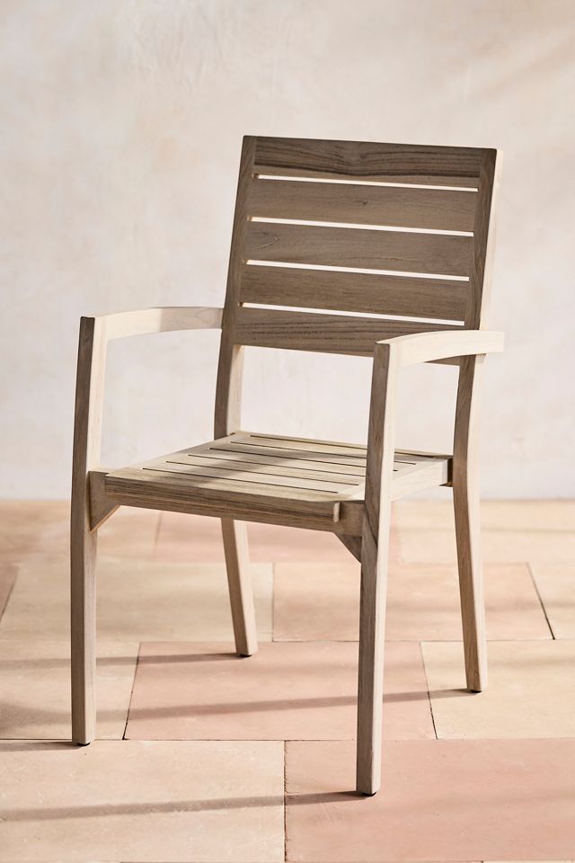 Vista Slatted Teak Stacking Armchairs, Set of 2 #2