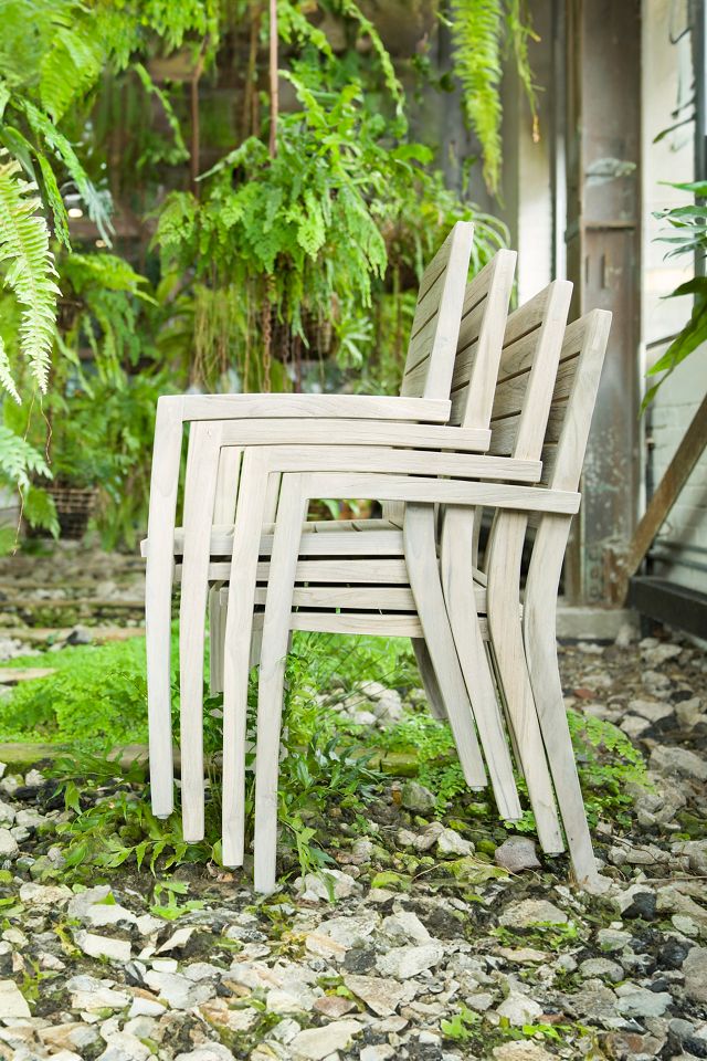 Vista Slatted Teak Stacking Armchairs, Set of 2 #8