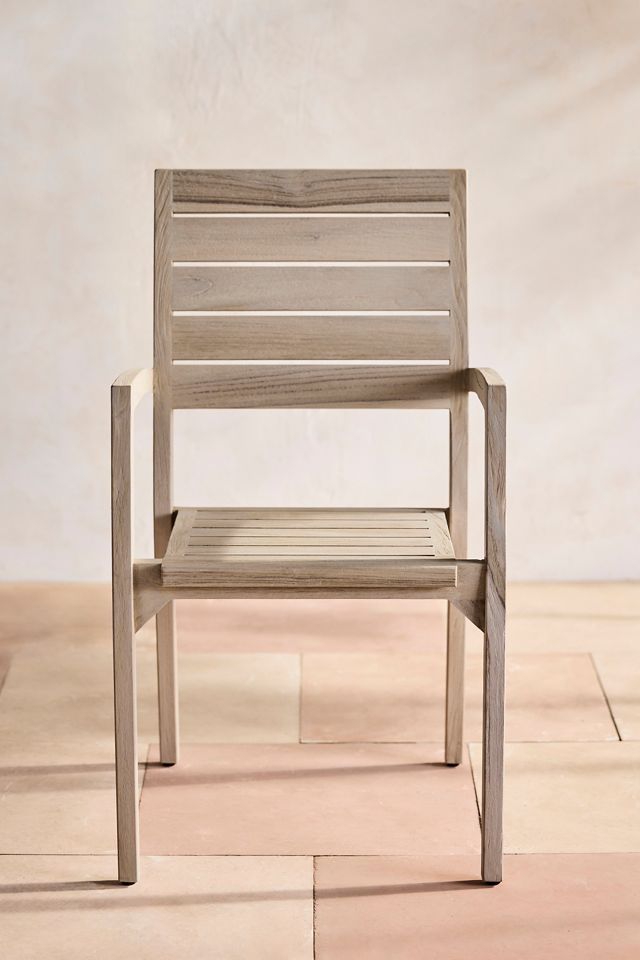 Vista Slatted Teak Stacking Armchairs, Set of 2 #3