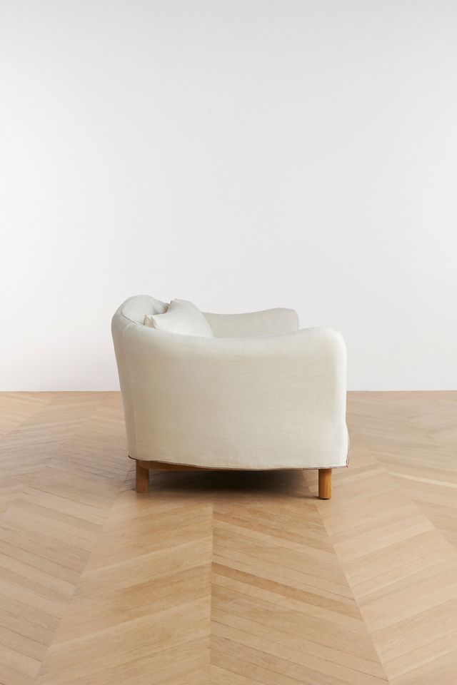 Amber Lewis for Anthropologie Belgian Linen Curved Sofa #3