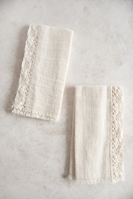 Roan Iris Cotton & Lace Napkin Set