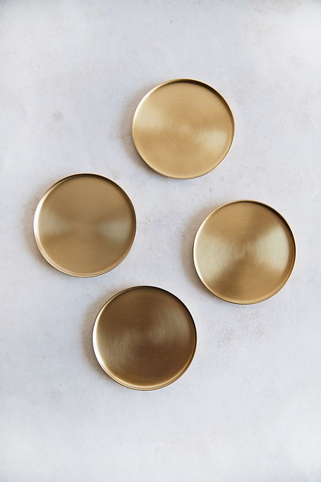 Connected Goods Brass Coaster Set