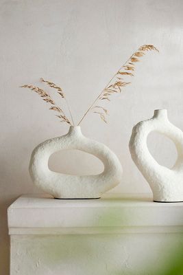Terrain Organic Ceramic Vase In White