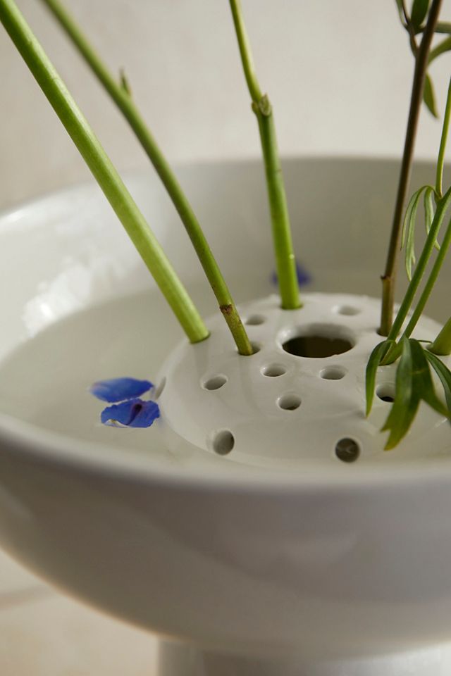 Footed Vase with Flower Frog