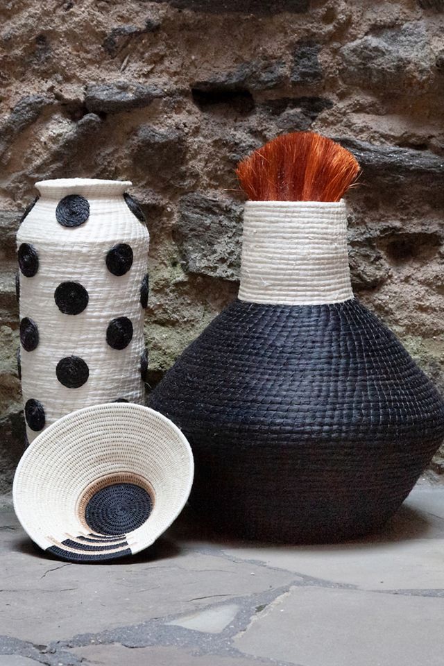 Charlie Sprout Colorblock Ostrich Vase #1