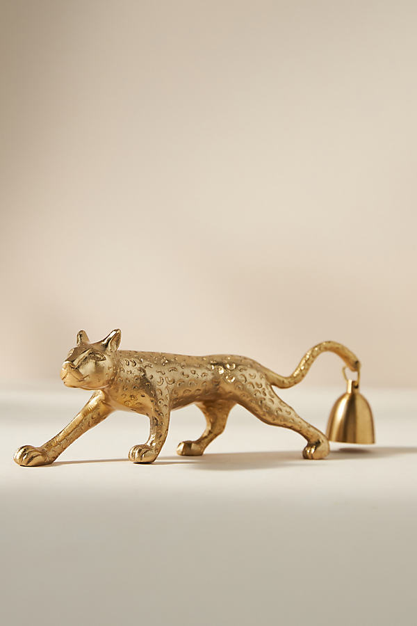 Anthropologie Leopard Metal Candle Snuffer In Beige