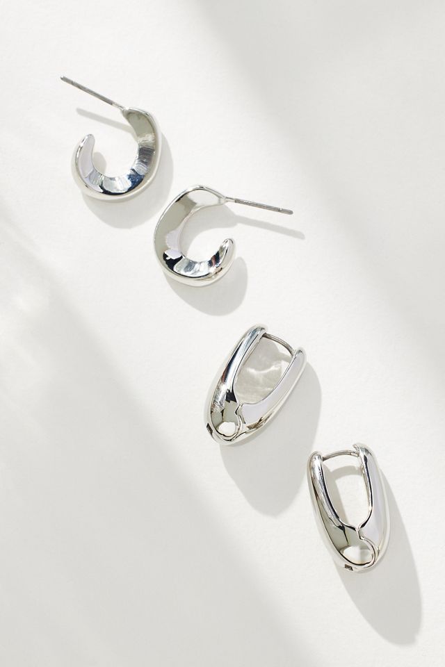 Set of Two Molten Metal Earrings