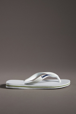 Havaianas Brazil Logo Flip Flops White In White