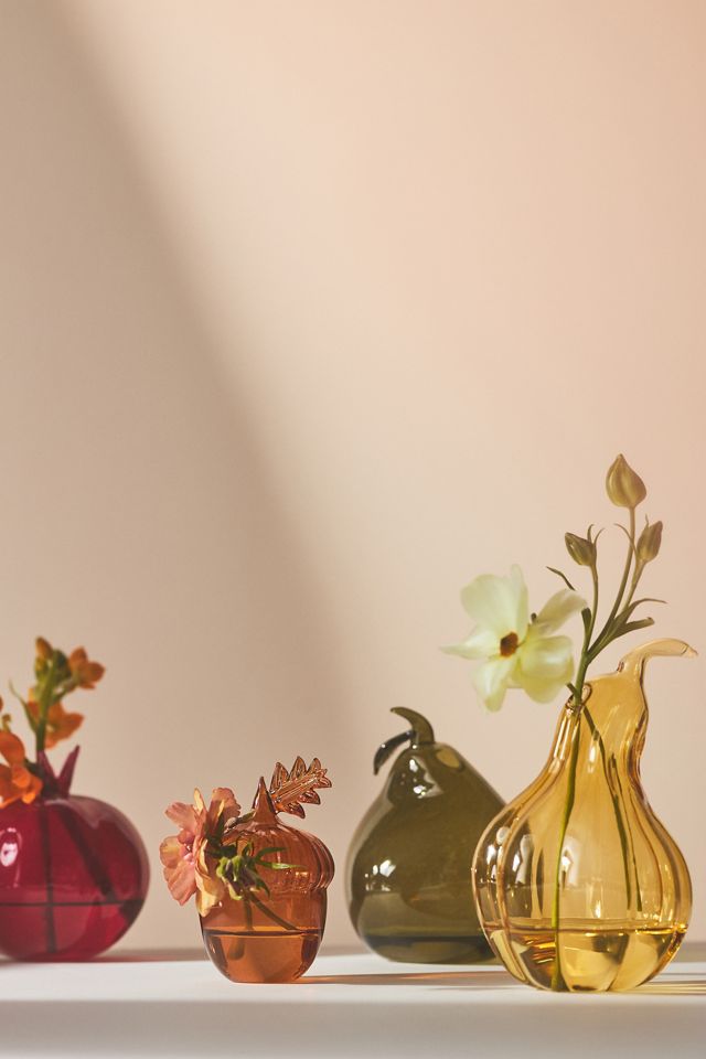 Autumn Glass Pear Bud Vase #1
