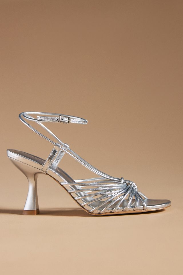 Silver on sale strappy heels