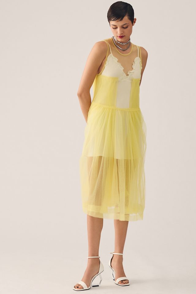 Maeve Sleeveless Sheer Tulle Overlay Duster #1