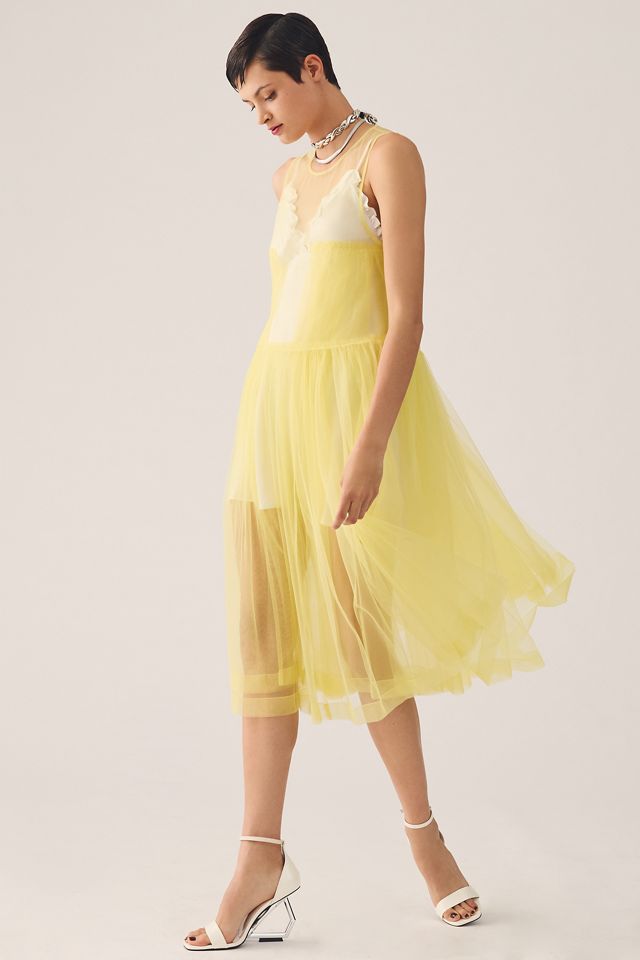 Maeve Sleeveless Sheer Tulle Overlay Duster