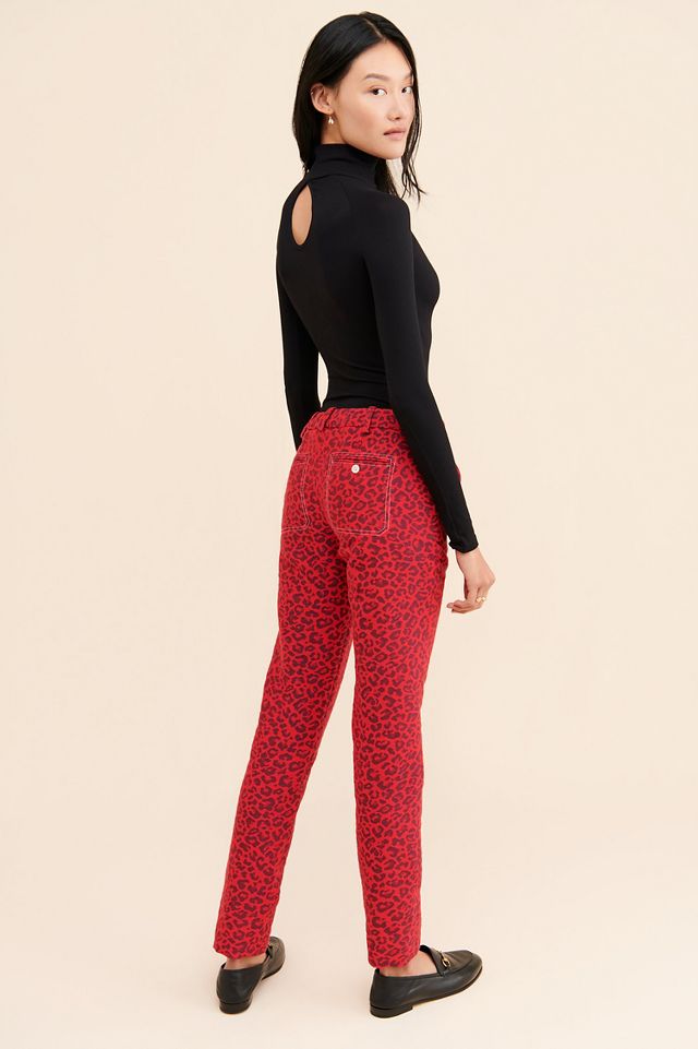 Red leopard sales print trousers zara