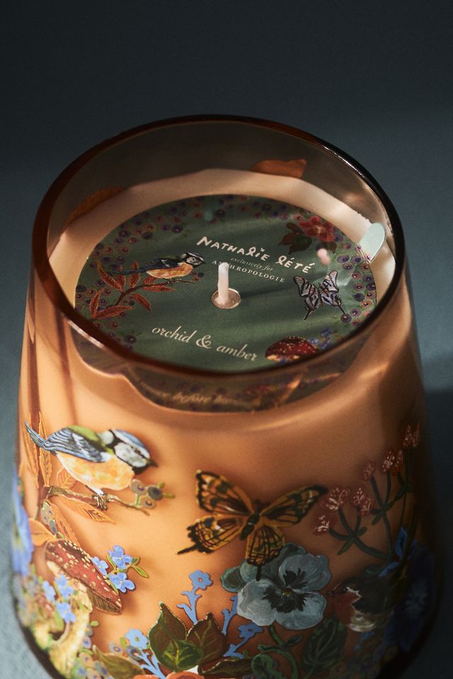 Nathalie Lete Floral Orchid & Amber Glass Candle #2