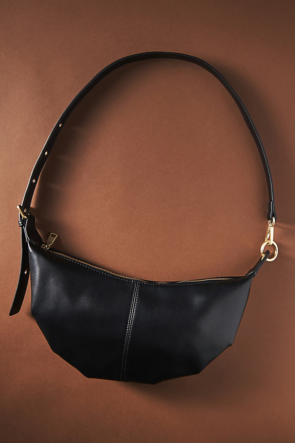 By Anthropologie Faux Leather Sling Bag In Black