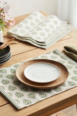 Green Leaf Cotton Placemats, Set of 4