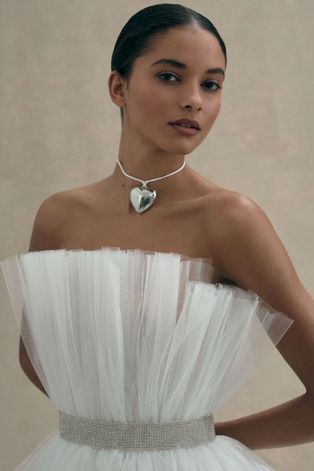 Bronx and Banco Anna Blanc Strapless Belted Tulle Mini Dress #1