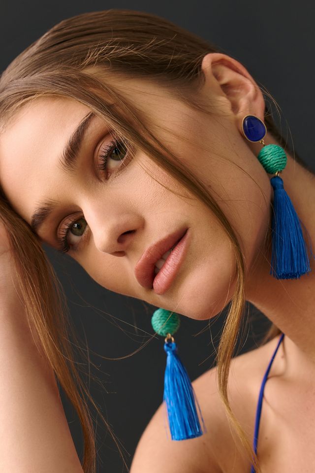 Raffia Tassel Earrings | Anthropologie