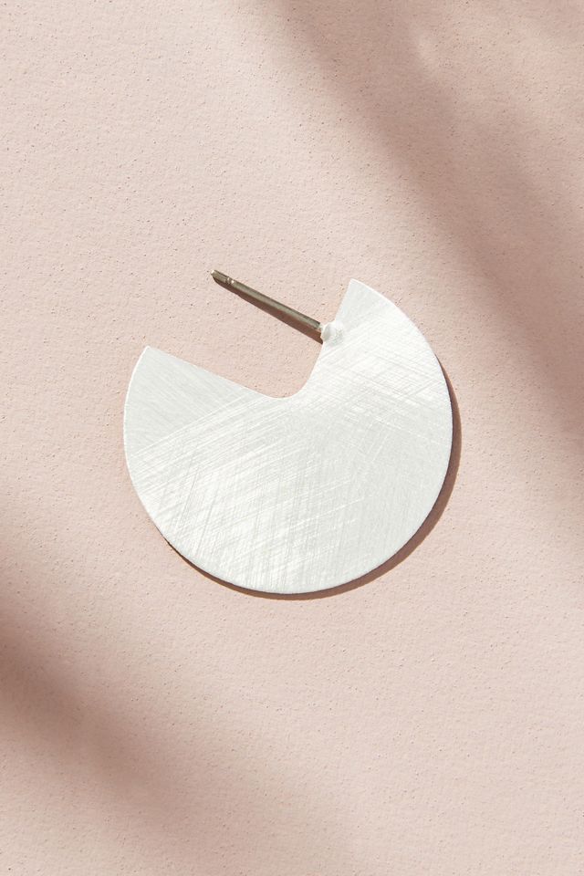Scratched Metal Circle Earrings #1