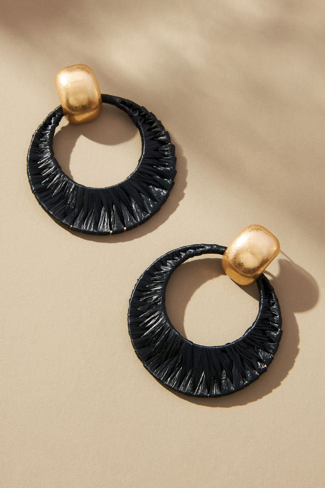 Raffia Hoop Earrings | Anthropologie