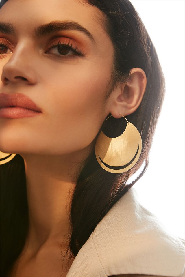 Scratched-Metal Hoop Earrings #4