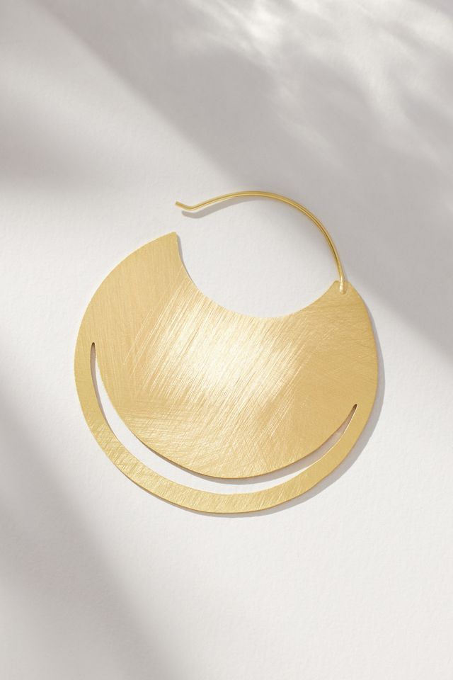 Scratched-Metal Hoop Earrings #2