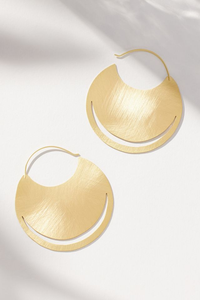 Scratched-Metal Hoop Earrings #1