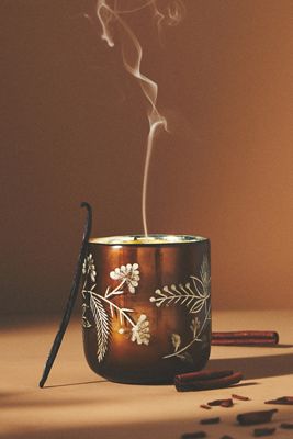 Tana Gourmand Pumpkin & Sweet Vanilla Etched Glass Candle