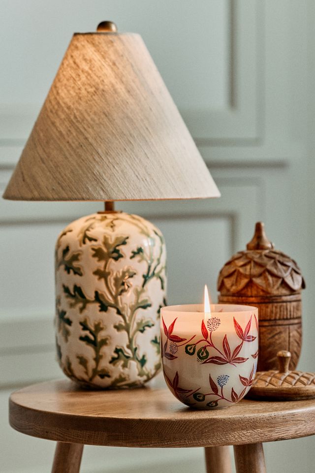 Large Acorn Woody Leather & Leaves Wooden Candle #4