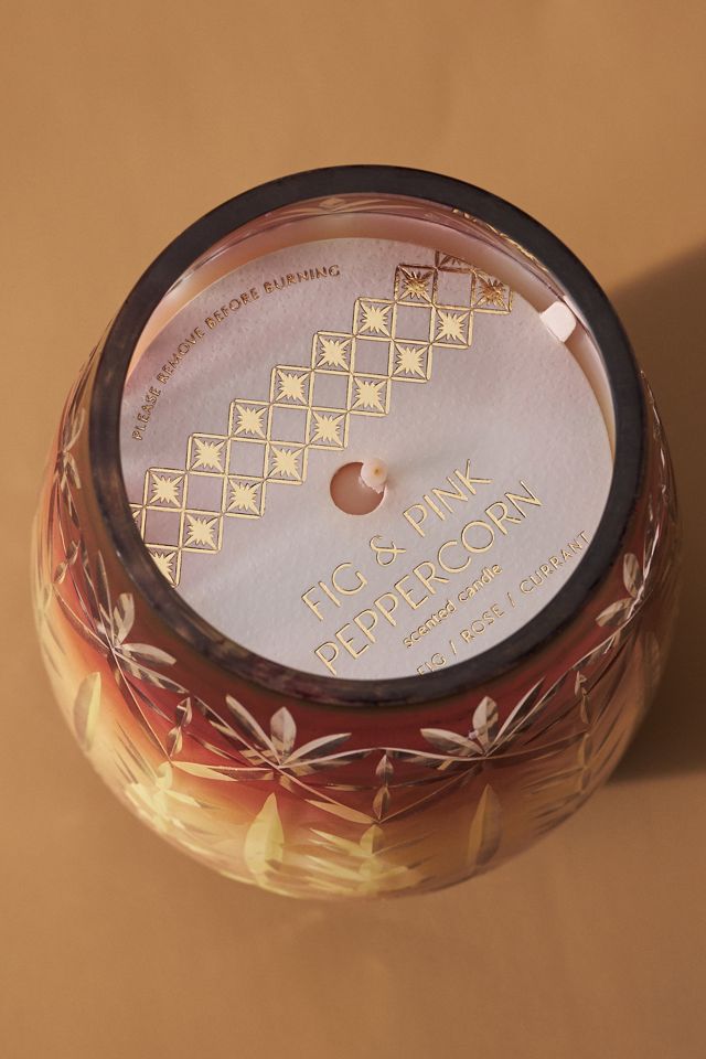 Etched Glass Fresh Fig & Pink Peppercorn Candle #1