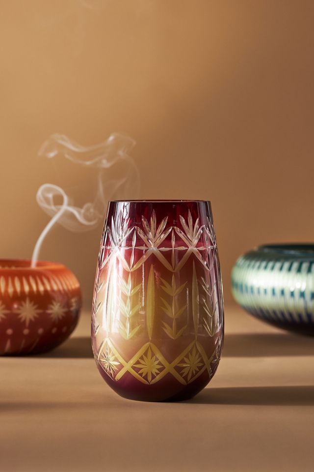 Etched Glass Fruity Golden Honey & Cedarwood Candle #2