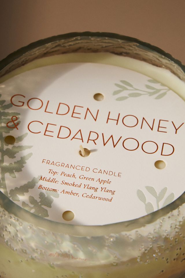 Vela de Vidrio Geométrico Lilah Low-Wide Golden Honey & Cedarwood Luster #2