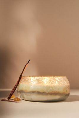 Lilah Low-Wide Fruity Golden Honey & Cedarwood Luster Glass Candle