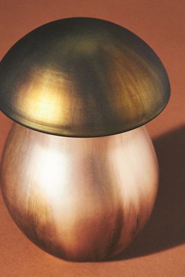 Oversized Mushroom Woody Leather & Leaves Glass Candle