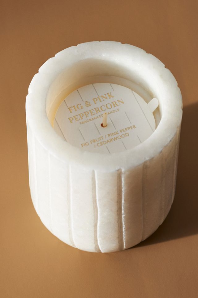 Vela de mármol cortada de grano de pimienta rosa y higo #2