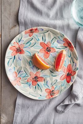 Peachy Floral Cake Plate