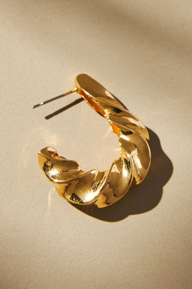 Twisted Ribbon Hoop Earrings #1