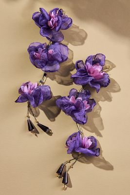 Shop By Anthropologie Triple Flower Earrings In Purple