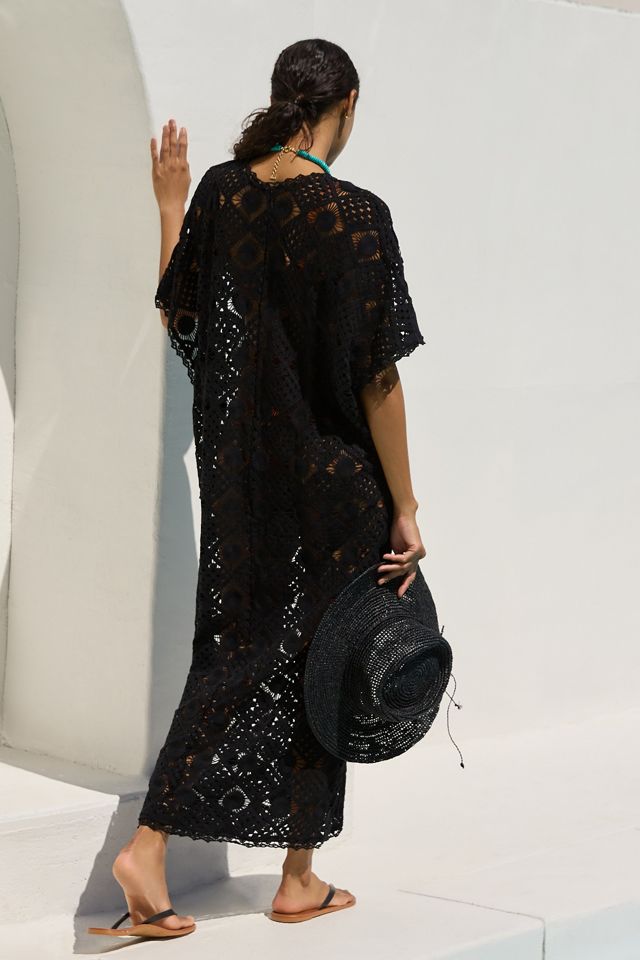 By Anthropologie Sheer Crochet Cover-Up Dress #1