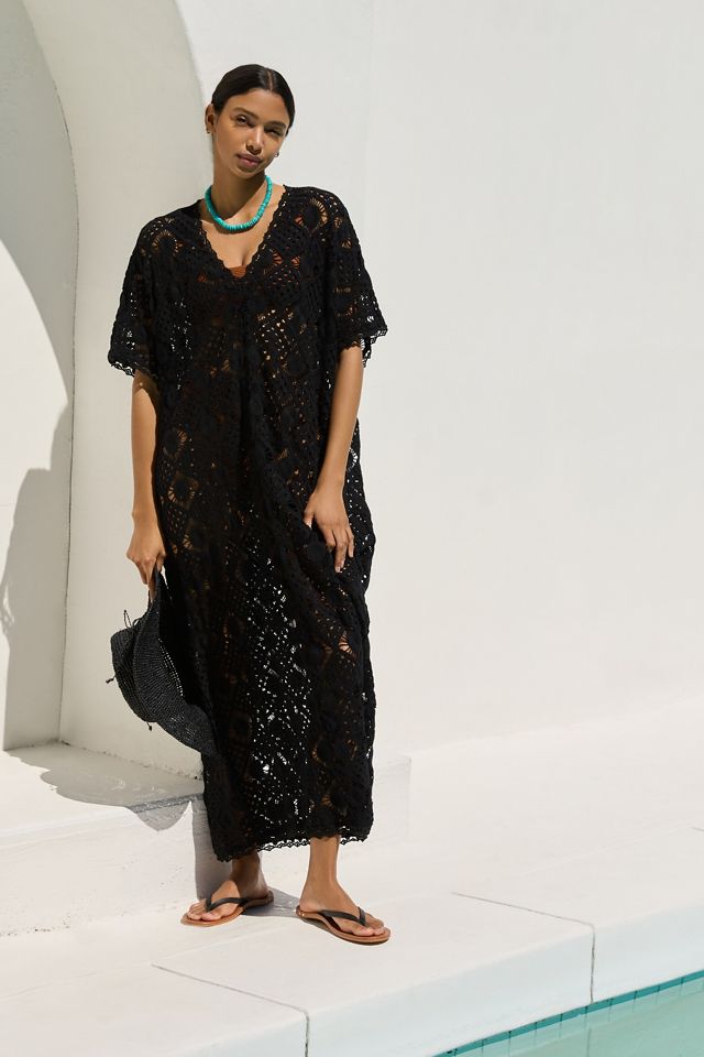 By Anthropologie Sheer Crochet Cover-Up Dress