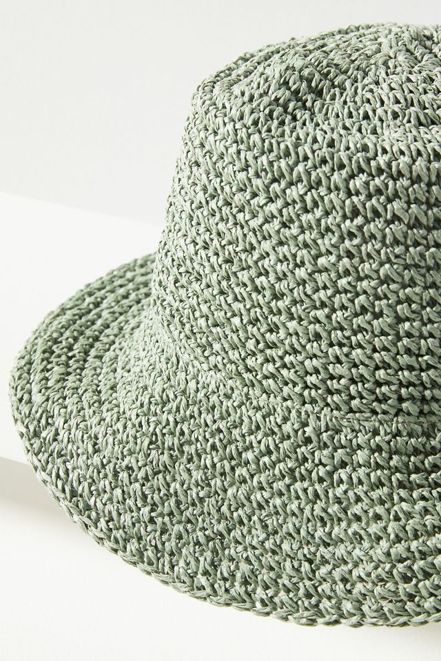 NWT Anthropologie Paper Crochet Green Sun Hat Crochet Bucket Hat | Anthropologie main image 3
