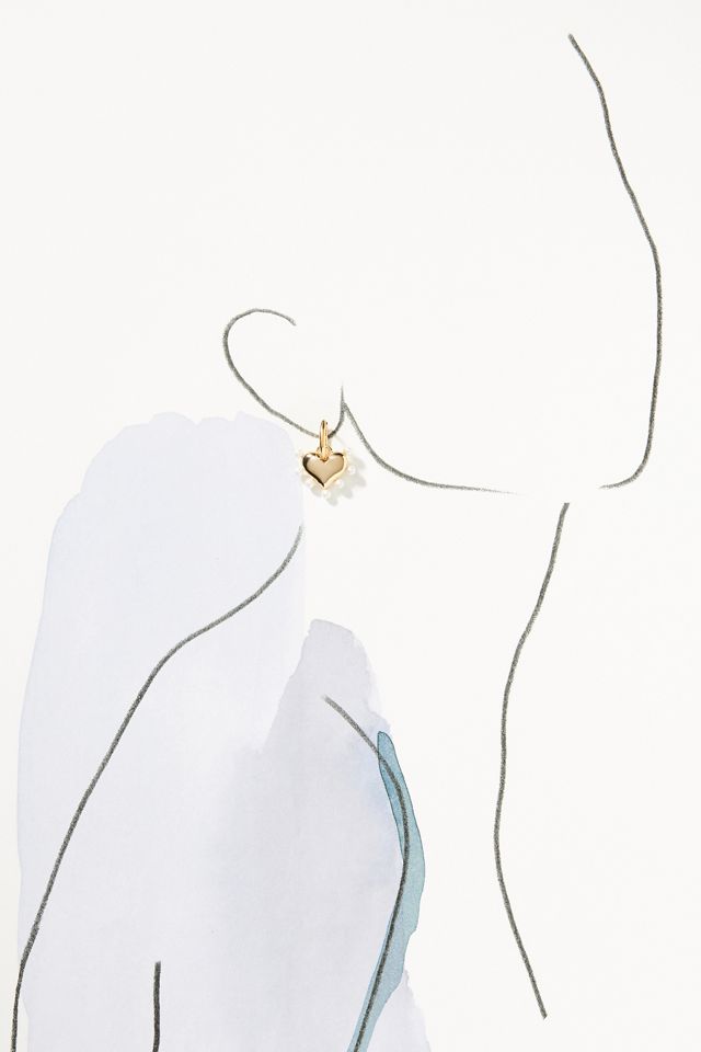 Pearl Heart Huggie Earrings #3