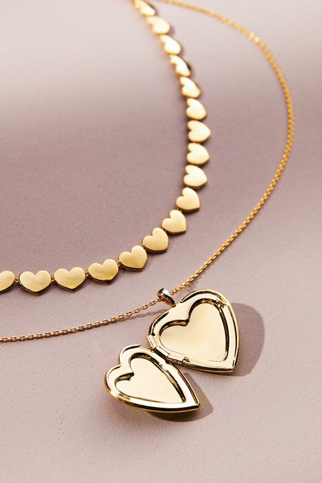 Set of Two Layer Heart Necklaces #1