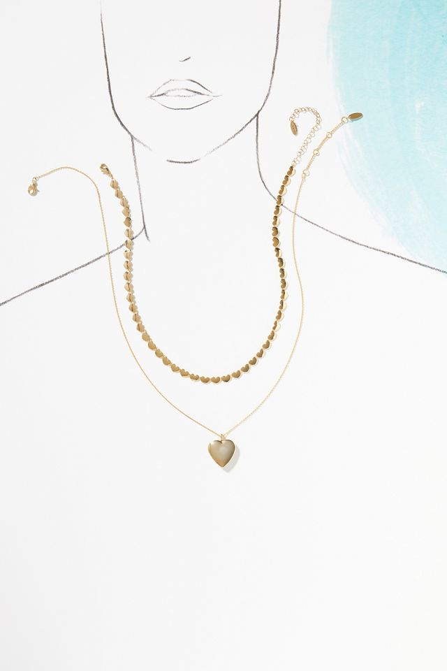 Set of Two Layer Heart Necklaces #3