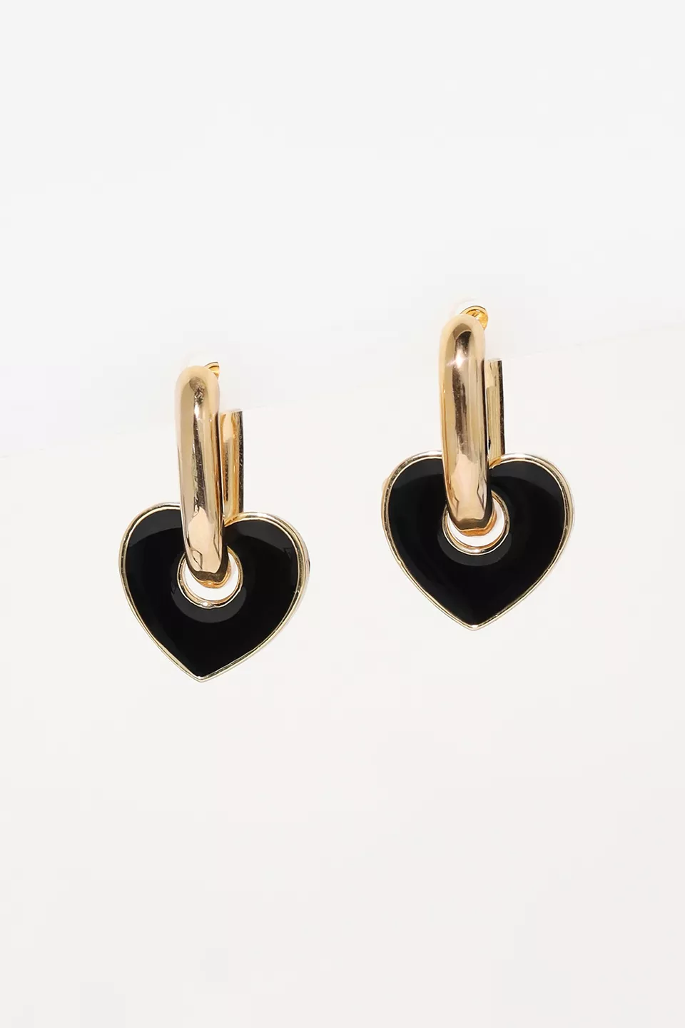 Enamel Heart Huggie Earrings