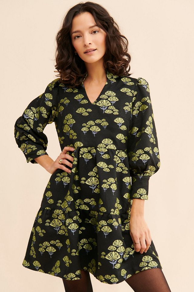 jacquard a line mini dress anthropologie Ana